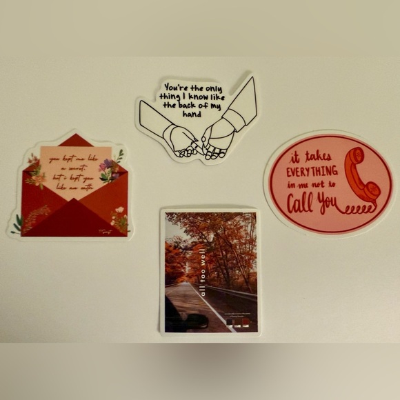 Taylor Swift “Red” Album Vinyl Sticker Bundle - 4 Stickers - Picture 1 of 6